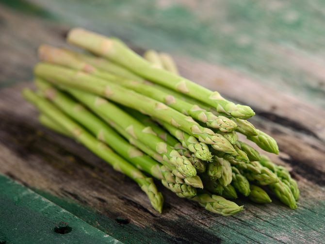 asparagus on old wooden